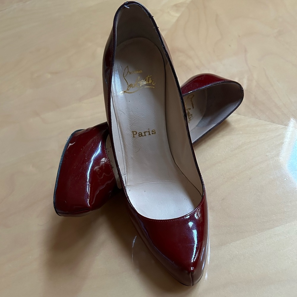 Christian Louboutin Rolando (Hidden Platform) Pumps Dark Red